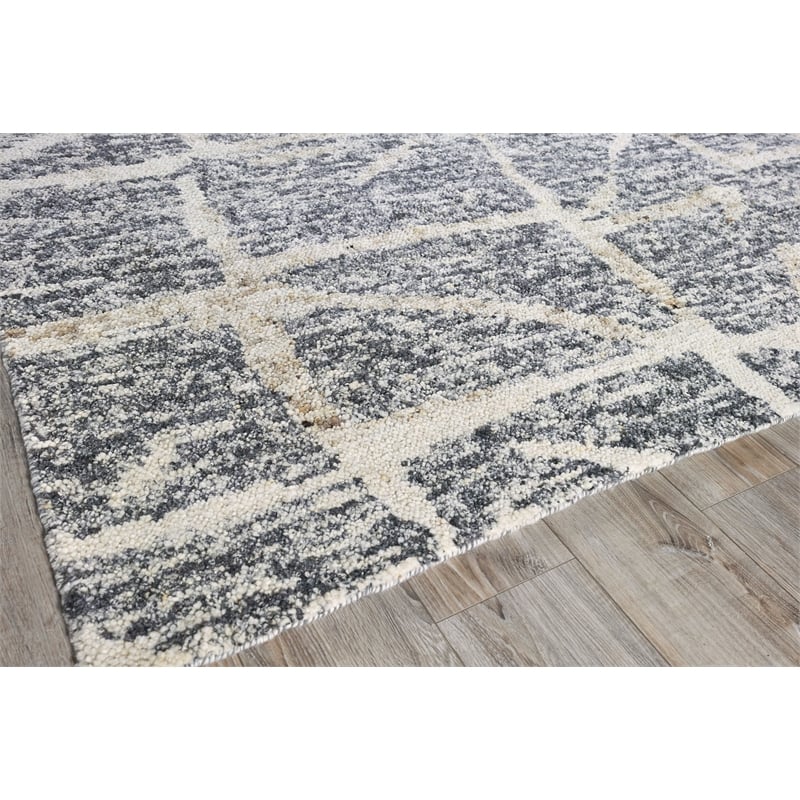 Tahoe Hand-Knotted Wool Gray/Ivory 8'x10' Area Rug