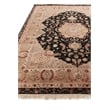 Super Fine Tabriz Hand-Knotted New Zealand Wool Black/Ivory 9'x12' Area Rug