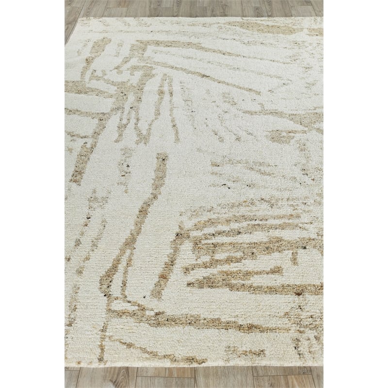 Tahoe Hand-Knotted Wool Ivory/Beige 6'x9' Area Rug