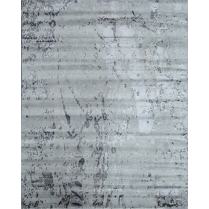 Super Tibetan Hand-Knotted Wool/Bamboo Silk Silver/Multi 9'x12' Area Rug