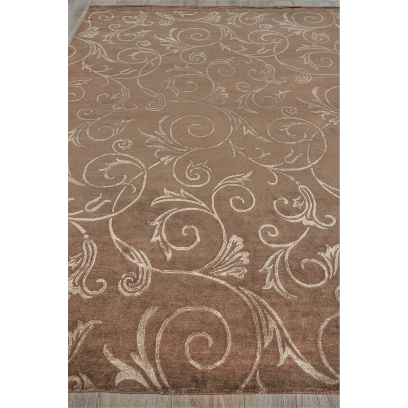 Super Tibetan Hand-Knotted Wool/Bamboo Silk Chocolate 8'6