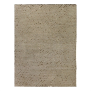 Super Tibetan Hand-Knotted Wool/Bamboo Silk Beige 8'x10'6&quot Area Rug