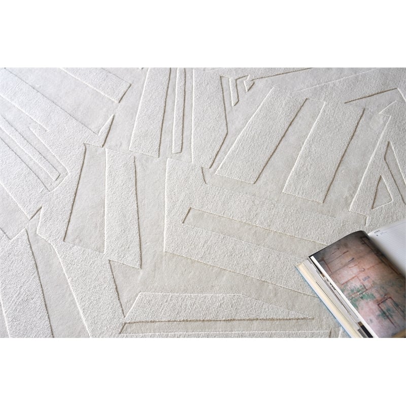 Tempo Handloomed New Zealand Wool Light Beige 14'x18' Area Rug