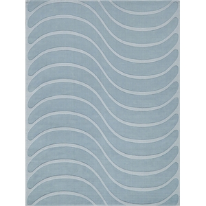 Tempo Handloomed New Zealand Wool Light Blue 10'x14' Area Rug