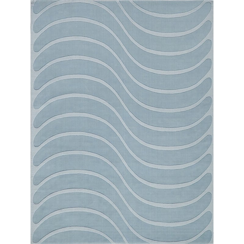Tempo Handloomed New Zealand Wool Light Blue 12'x15' Area Rug