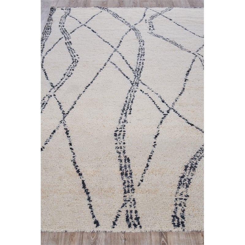 Tahoe Hand-Knotted Wool Ivory/Black 10'x14' Area Rug