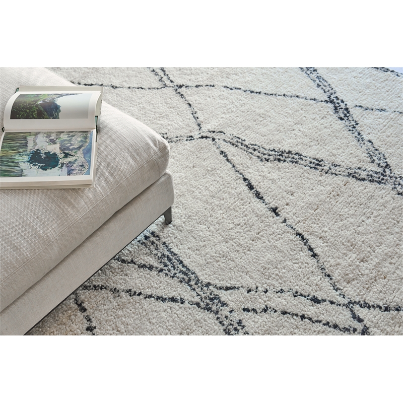Tahoe Hand-Knotted Wool Ivory/Black 10'x14' Area Rug