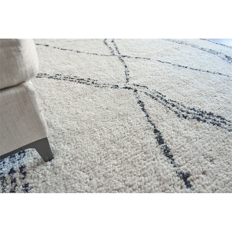 Tahoe Hand-Knotted Wool Ivory/Black 10'x14' Area Rug