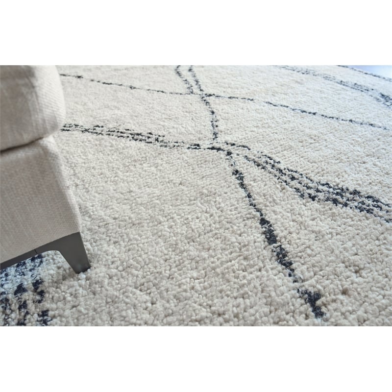 Tahoe Hand-Knotted Wool Ivory/Black 6'x9' Area Rug
