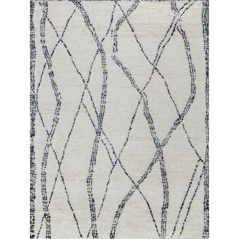 Tahoe Hand-Knotted Wool Ivory/Black 8'x10' Area Rug