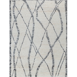 Tahoe Hand-Knotted Wool Ivory/Black 8'x10' Area Rug