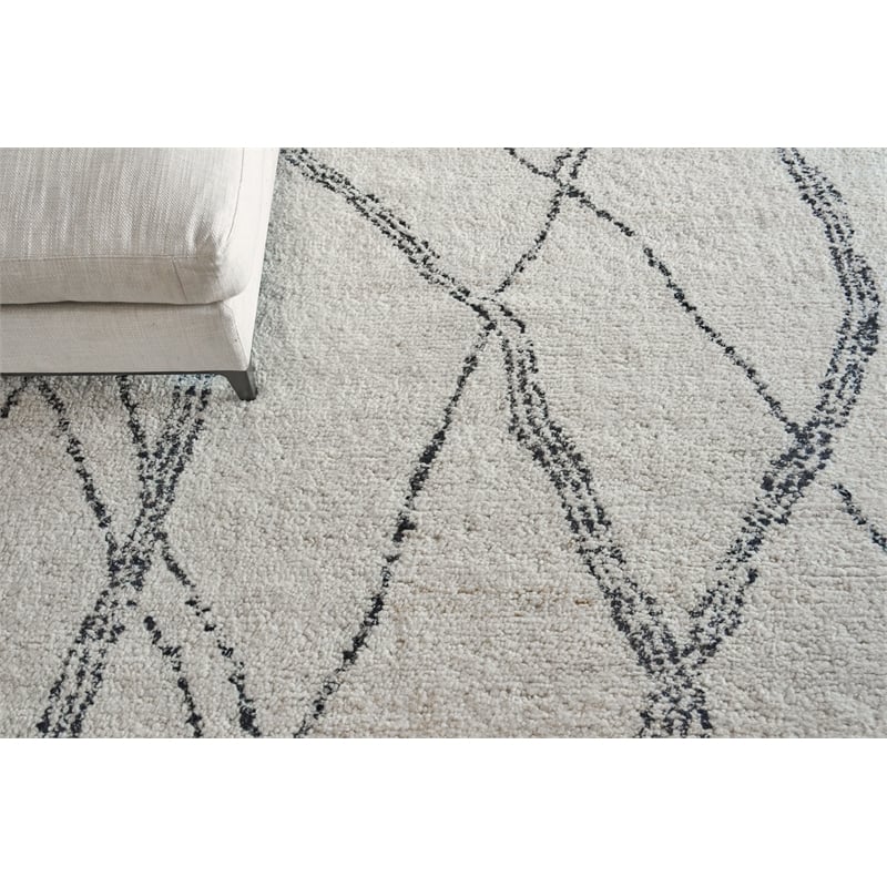 Tahoe Hand-Knotted Wool Ivory/Black 9'x12' Area Rug