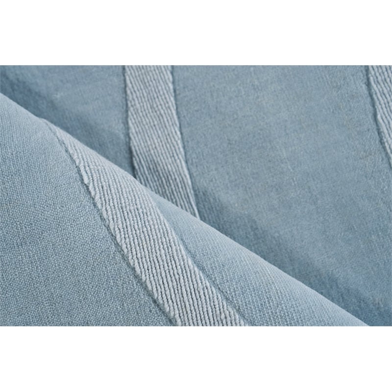 Tempo Handloomed New Zealand Wool Light Blue 9'x9' Round Area Rug