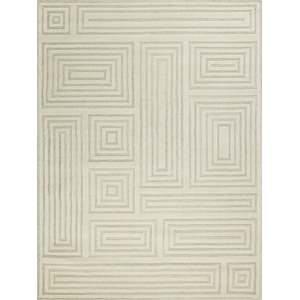 Teton Hand-Tufted New Zealand Wool Cream/Ivory 6'x9' Area Rug