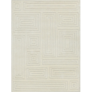 Teton Hand-Tufted New Zealand Wool Silver/Ivory 9'x12' Area Rug