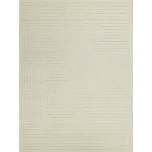 Teton Hand-Tufted New Zealand Wool Beige/Ivory 4'x6' Area Rug