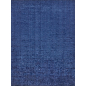 The Blues Handloomed Bamboo Silk Navy 8'x10' Area Rug
