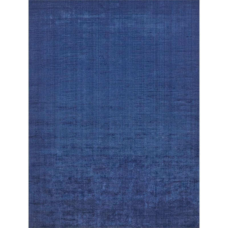 The Blues Handloomed Bamboo Silk Navy 9'x12' Area Rug