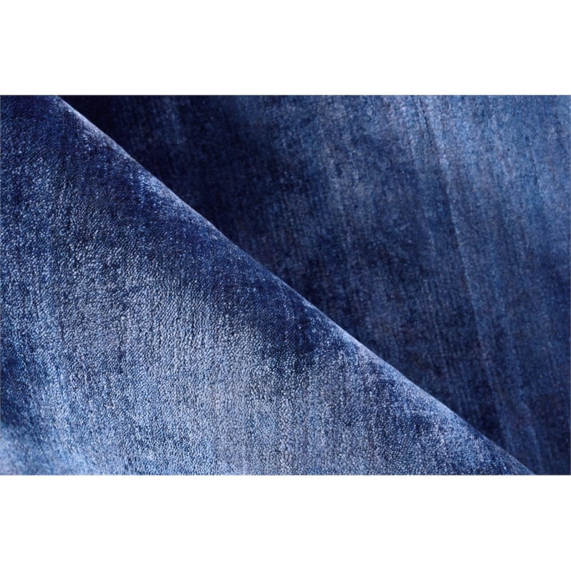 The Blues Handloomed Bamboo Silk Navy 8'x10' Area Rug