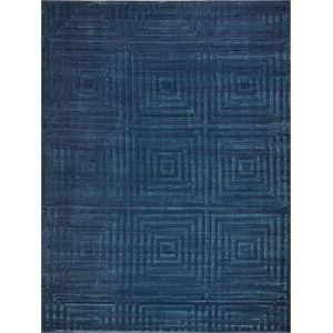 Tovello Modern Handloomed Silky Nylon Navy 12'x15' Area Rug
