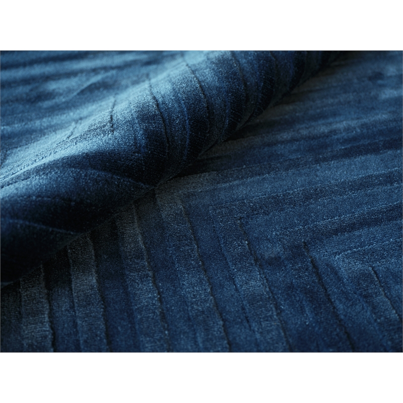 Tovello Modern Handloomed Silky Nylon Navy 15'x15' Square Area Rug