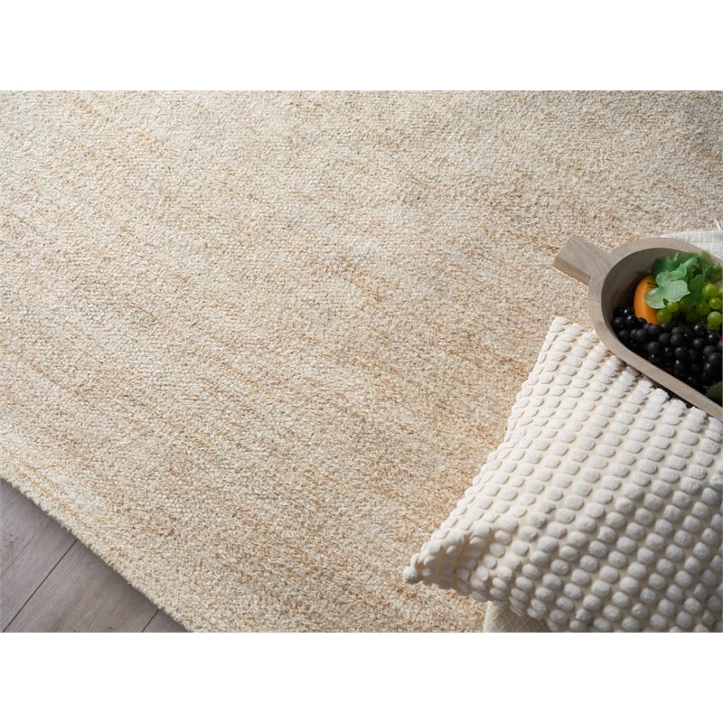 Tranquility Flatweave Wool/Mohair Beige 9'x12' Area Rug