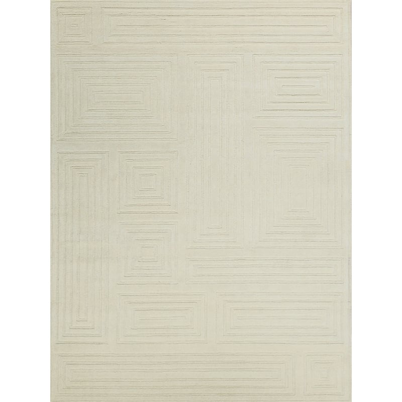 Teton Hand-Tufted New Zealand Wool Beige/Ivory 9'x12' Area Rug