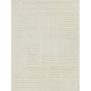Teton Hand-Tufted New Zealand Wool Silver/Ivory 4'x6' Area Rug