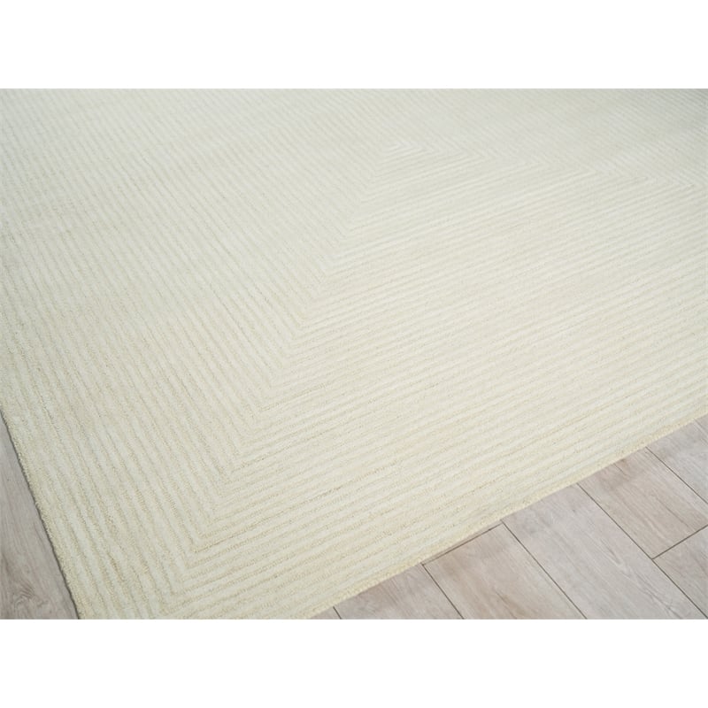 Teton Hand-Tufted New Zealand Wool Ivory 9'x12' Area Rug