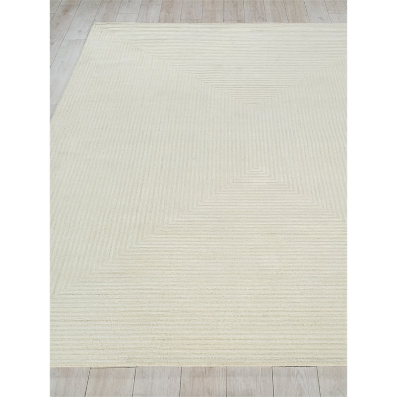 Teton Hand-Tufted New Zealand Wool Ivory 9'x12' Area Rug