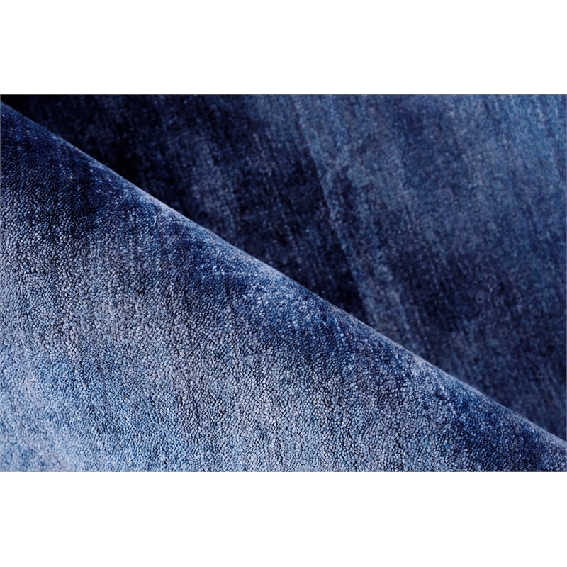 The Blues Handloomed Bamboo Silk Navy 8'x10' Area Rug
