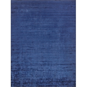 The Blues Handloomed Bamboo Silk Navy 8'x10' Area Rug