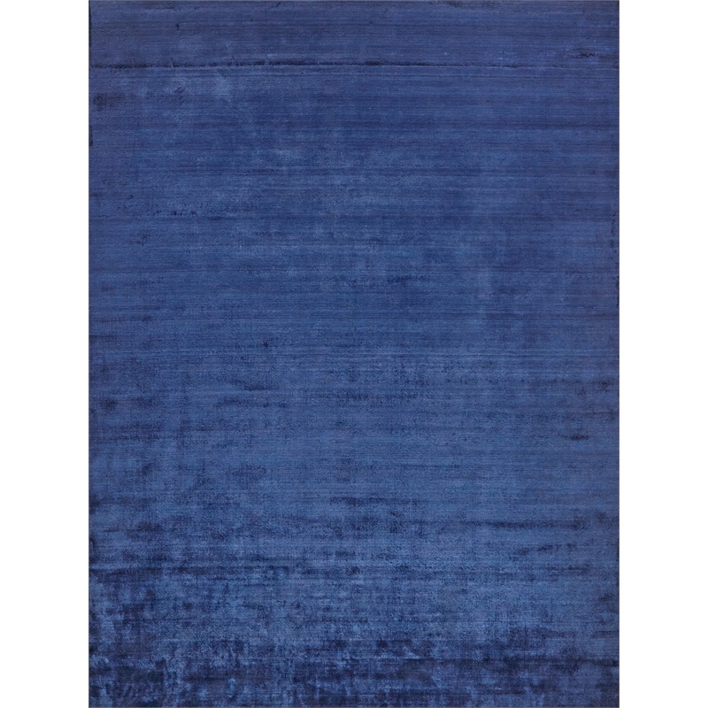 The Blues Handloomed Bamboo Silk Navy 9'x12' Area Rug