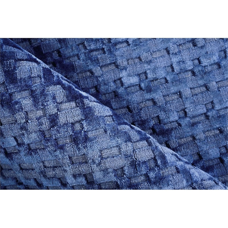 The Blues Handloomed Bamboo Silk Navy 10'x14' Area Rug
