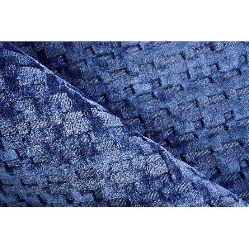 The Blues Handloomed Bamboo Silk Navy 8'x10' Area Rug