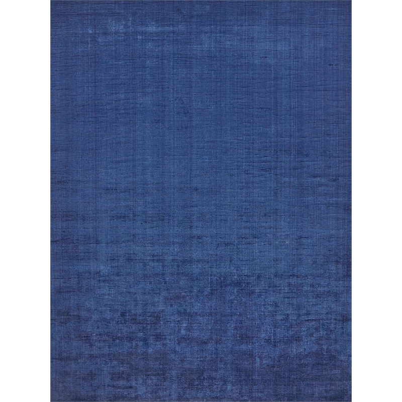 The Blues Handloomed Bamboo Silk Navy 10'x14' Area Rug