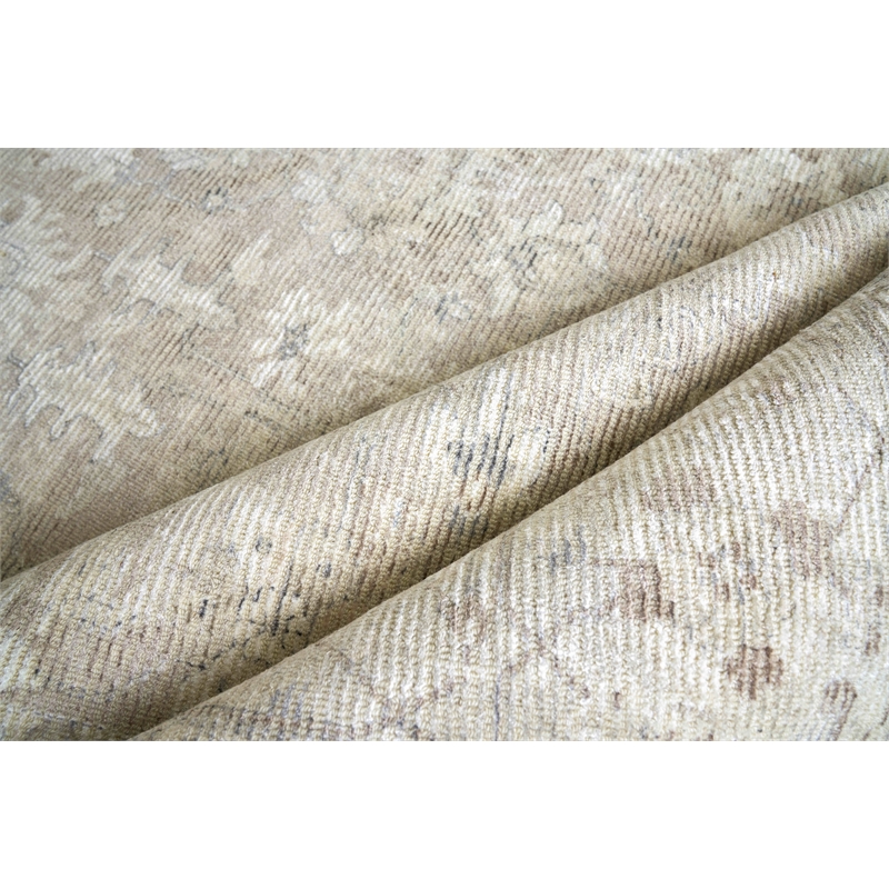Tuscany Handloomed Wool/Bamboo Silk Tan 14'x18' Area Rug