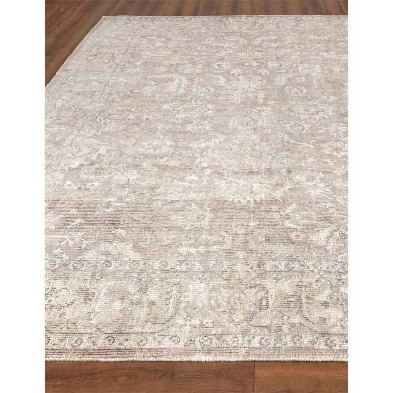 Tuscany Handloomed Wool/Bamboo Silk Tan 6'x9' Area Rug