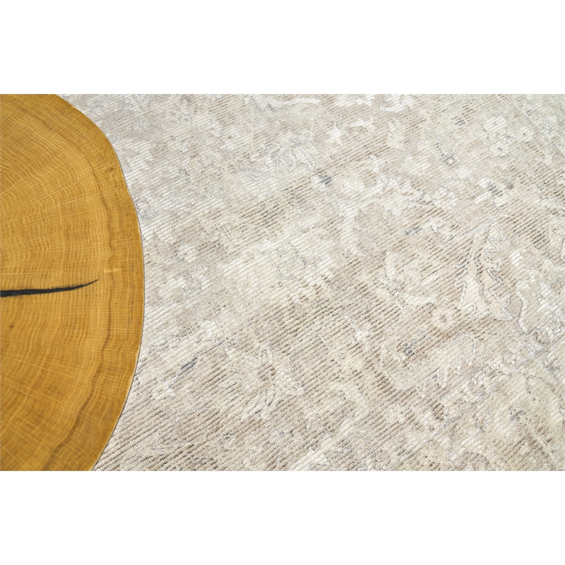 Tuscany Handloomed Wool/Bamboo Silk Tan 6'x9' Area Rug