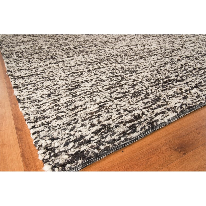 Tocayo Flatweave New Zealand Wool Black 8'x10' Area Rug