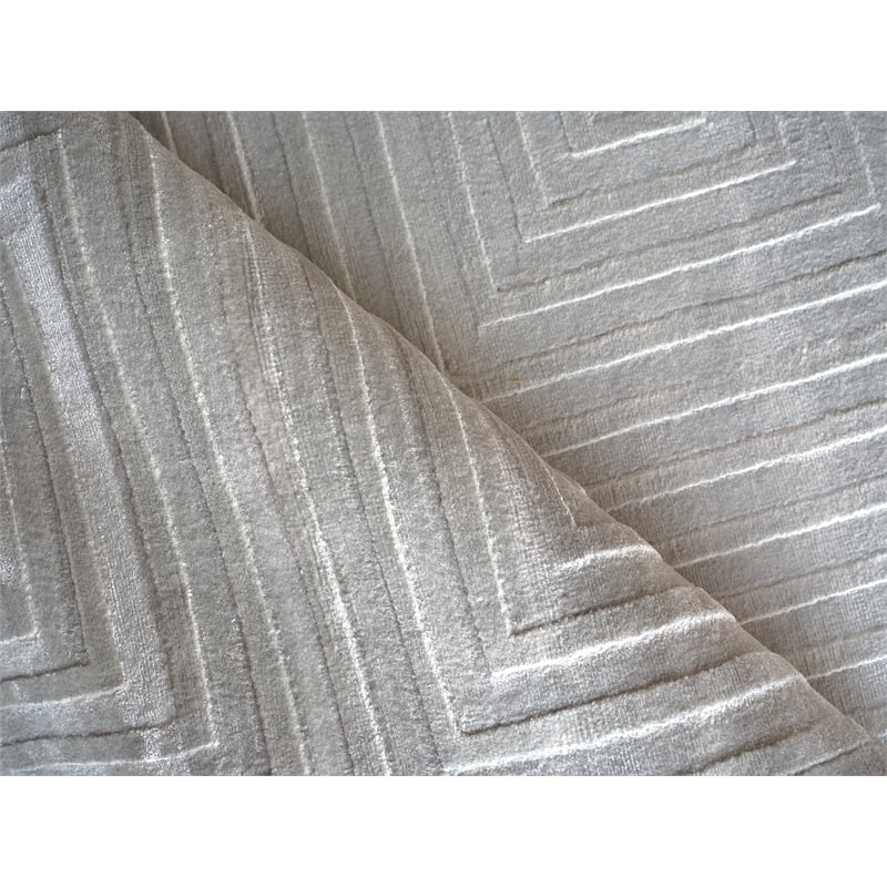 Tovello Modern Handloomed Silky Nylon Light Silver 15'x15' Square Area Rug