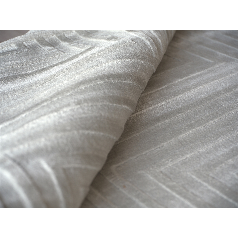 Tovello Modern Handloomed Silky Nylon Light Silver 4'x6' Area Rug