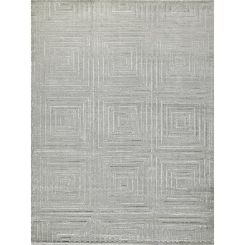 Tovello Modern Handloomed Silky Nylon Light Silver 6'x9' Area Rug