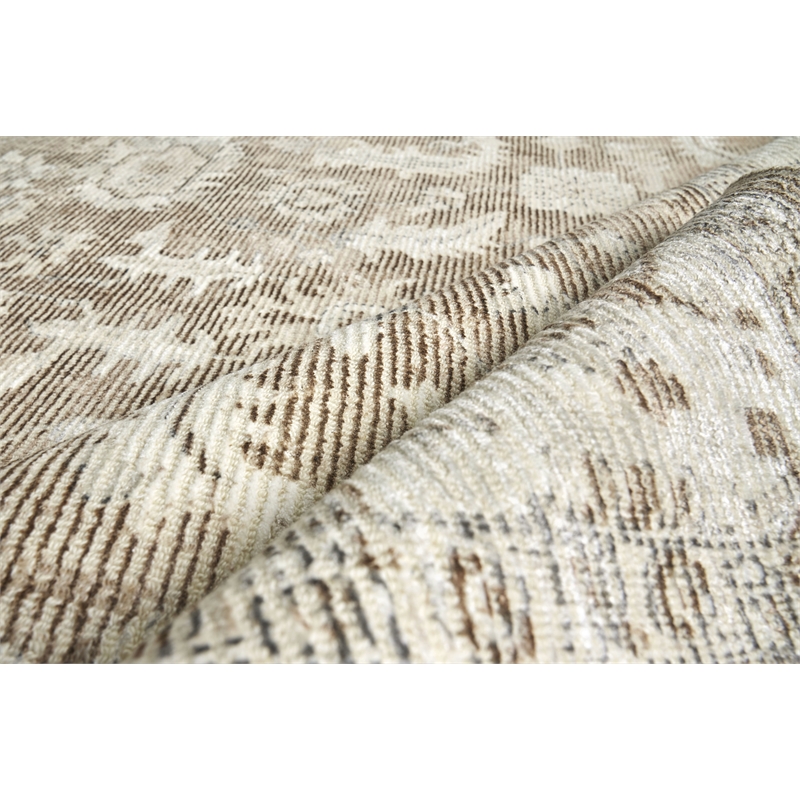 Tuscany Handloomed Wool/Bamboo Silk Brown 6'x9' Area Rug