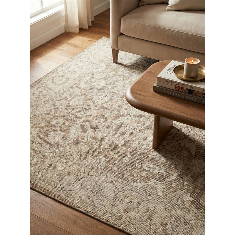 Tuscany Handloomed Wool/Bamboo Silk Brown 6'x9' Area Rug