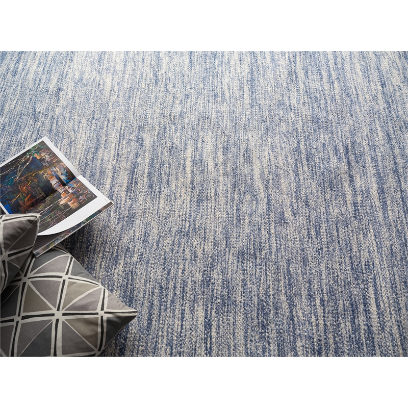 Tranquility Flatweave Wool/Mohair Blue 10'x14' Area Rug
