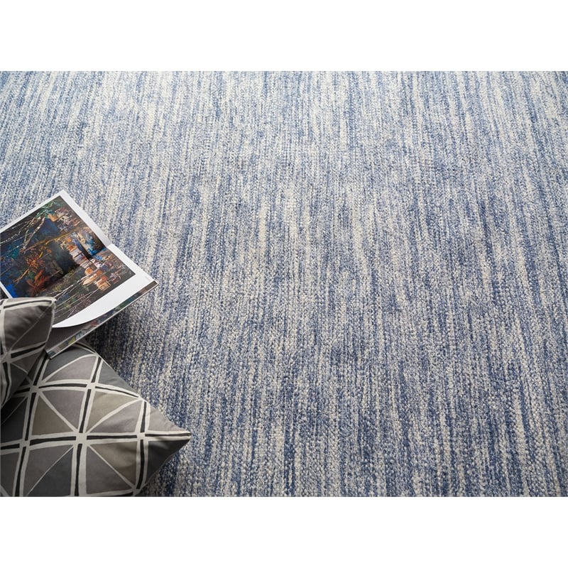 Tranquility Flatweave Wool/Mohair Blue 8'x10' Area Rug