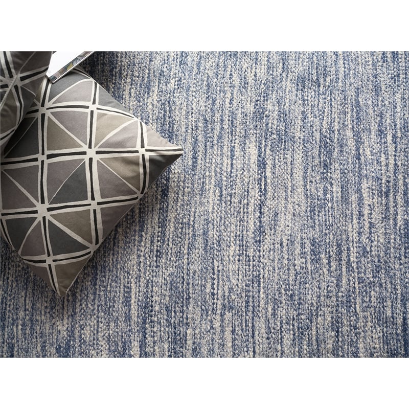 Tranquility Flatweave Wool/Mohair Blue 9'x12' Area Rug