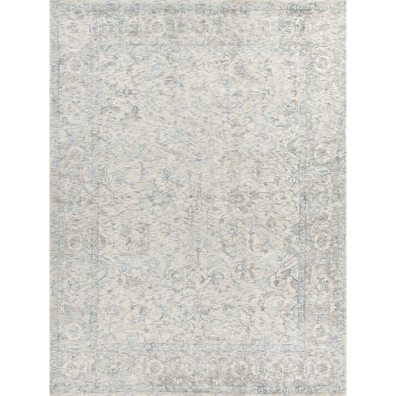 Tuscany Handloomed Wool/Bamboo Silk Beige/Blue 9'x12' Area Rug
