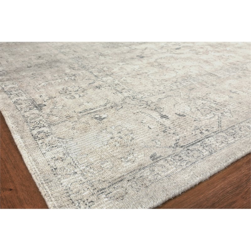Tuscany Handloomed Wool/Bamboo Silk Light Beige 12'x15' Area Rug